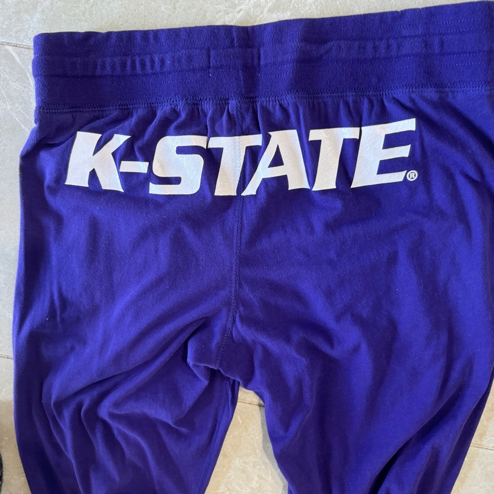 Kansas State Wildcats Womens Medium Joggers Pants Purple e5 KSU Sweats  K-State